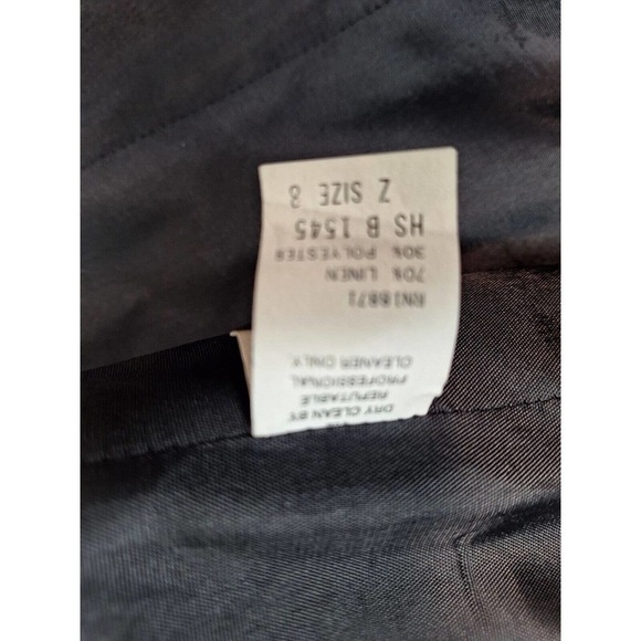 Vintage 1980s Linen Blend Double Breasted Blazer Midi Skirt Suit Set Women Small - Picture 7 of 11